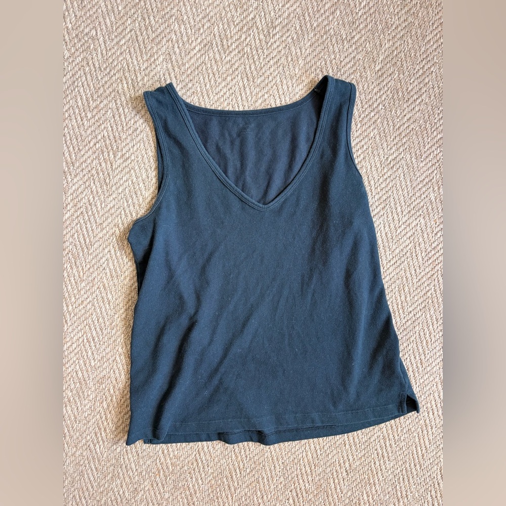 Madewell Classic Black V Neck Sleeveless Tank Top Size Small